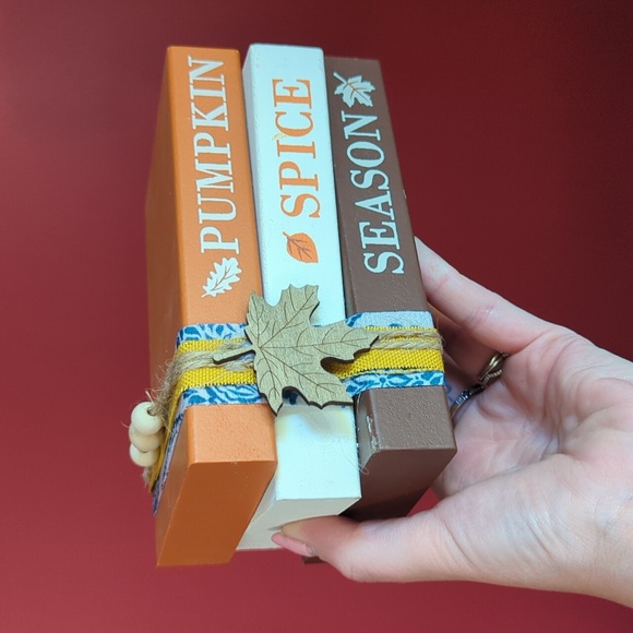 Other - ❌SOLD❌🍂 PUMPKIN SPICE SEASON Book Stack Block Tabletop Sign